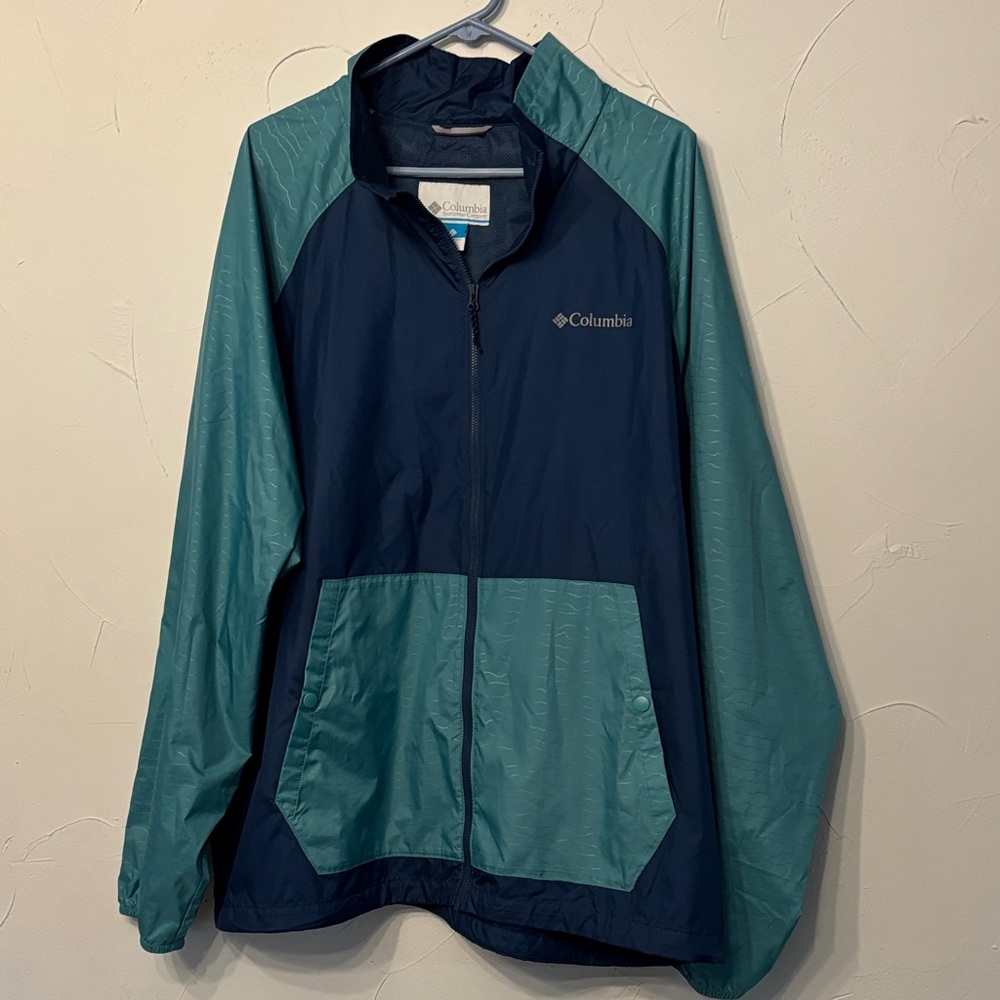 Columbia Teal and Navy Windbreaker Men’s